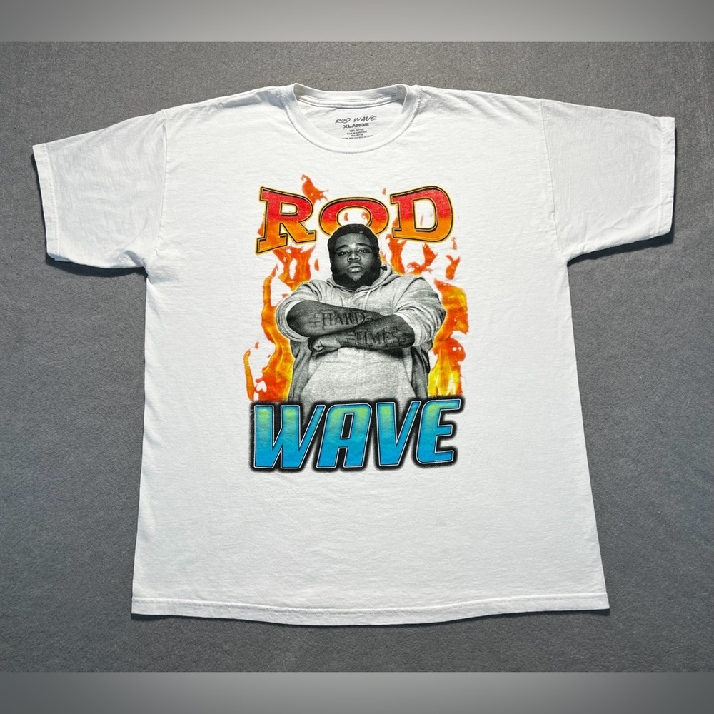 Rod Wave Men’s XL White Graphic T-Shirt Hip Hop Rap